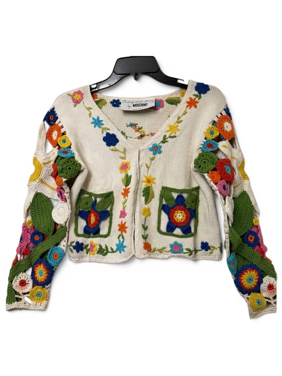 Moschino Sweaters - Vintage Moschino Cheap and Chic Crochet Floral Cardigan